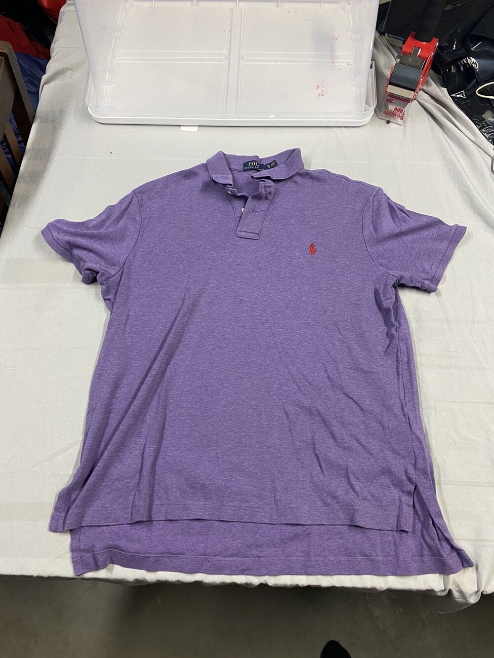 Ralph Lauren Men's Short Sleeve Polo Shirt Adult Size XL Purple Spot